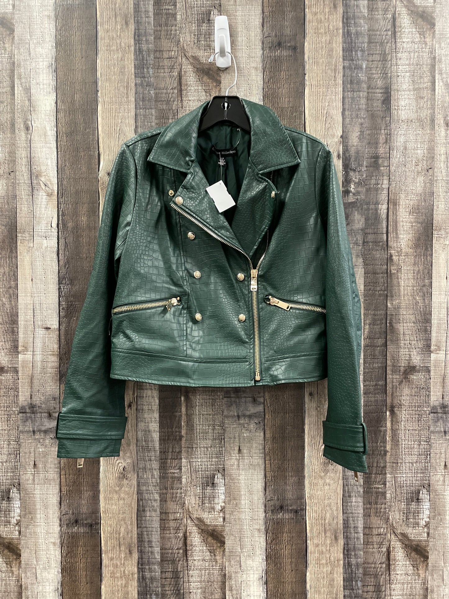 Jacket Leather By Catherine Malandrino In Green, Size: S