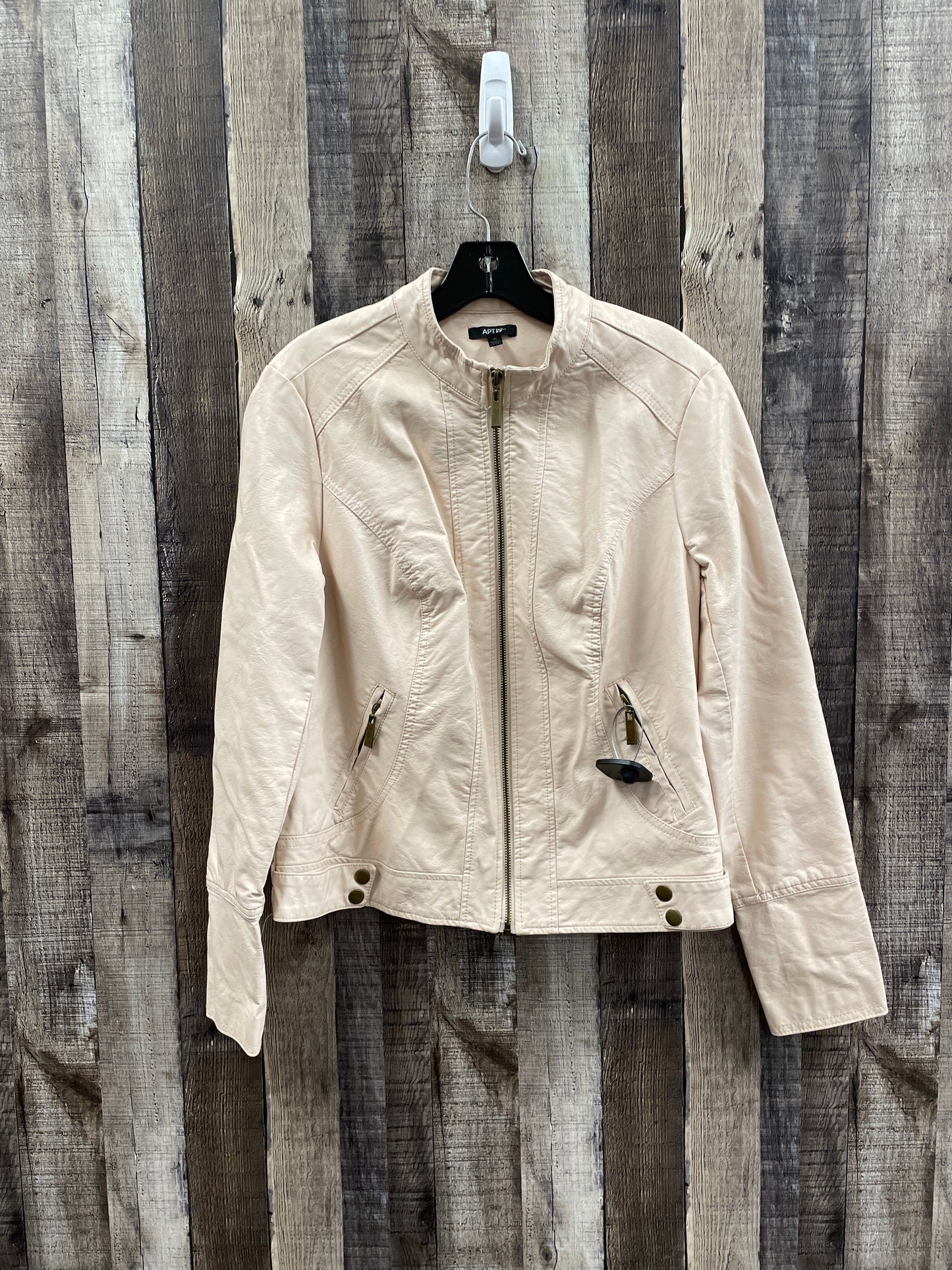 Jacket Moto By Apt 9 In Peach, Size: M