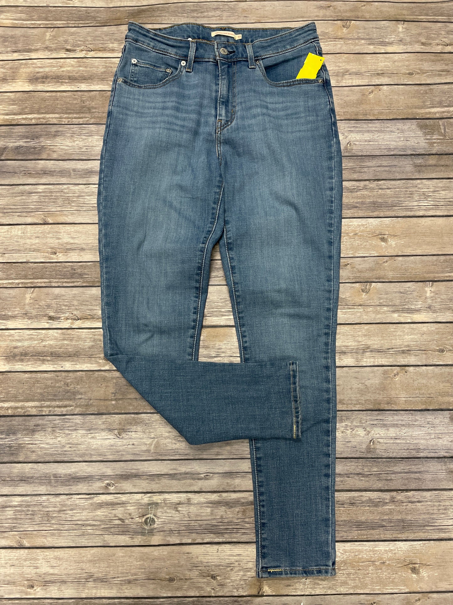 Jeans Skinny By Levis In Blue Denim, Size: 10