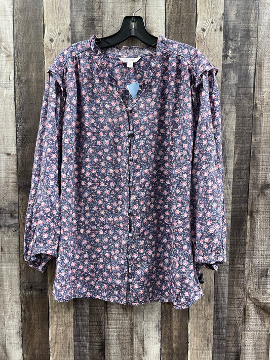 Top Long Sleeve By Lc Lauren Conrad In Floral Print, Size: 3x