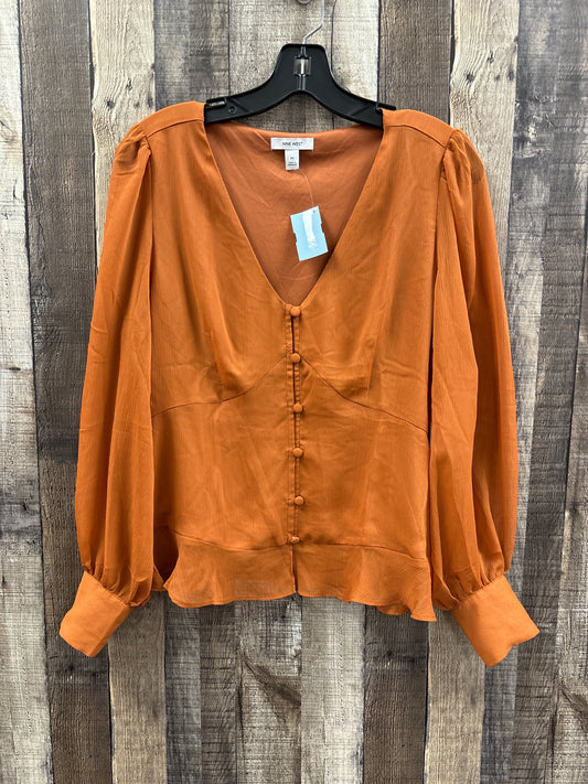 Top Long Sleeve By Nine West In Orange, Size: M