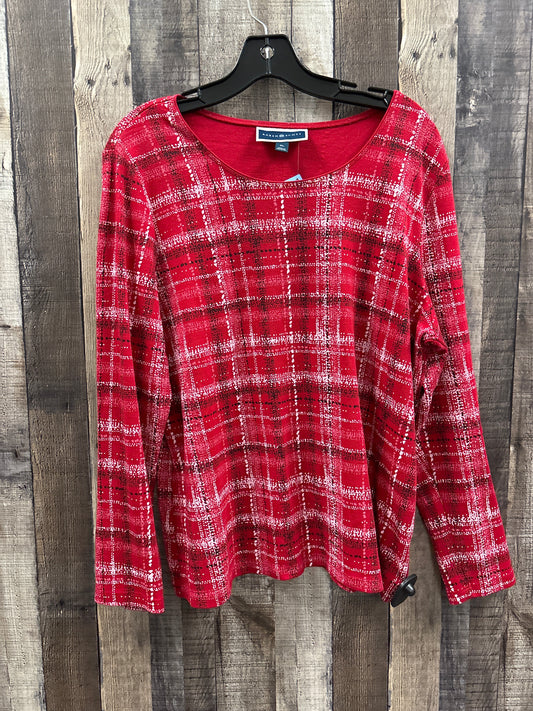 Top Long Sleeve By Karen Scott In Red, Size: Xl