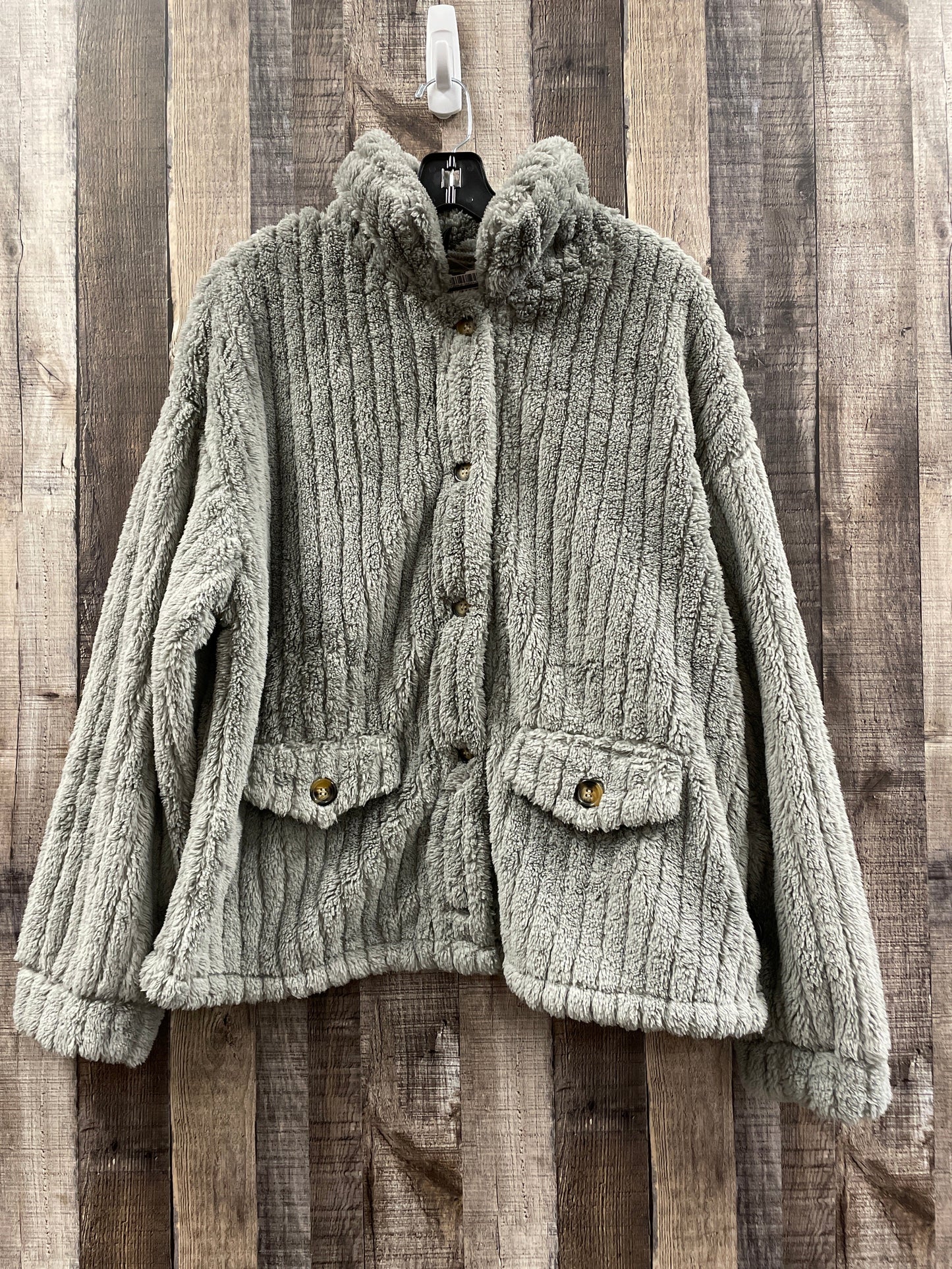 Jacket Faux Fur & Sherpa By Shein In Grey, Size: L