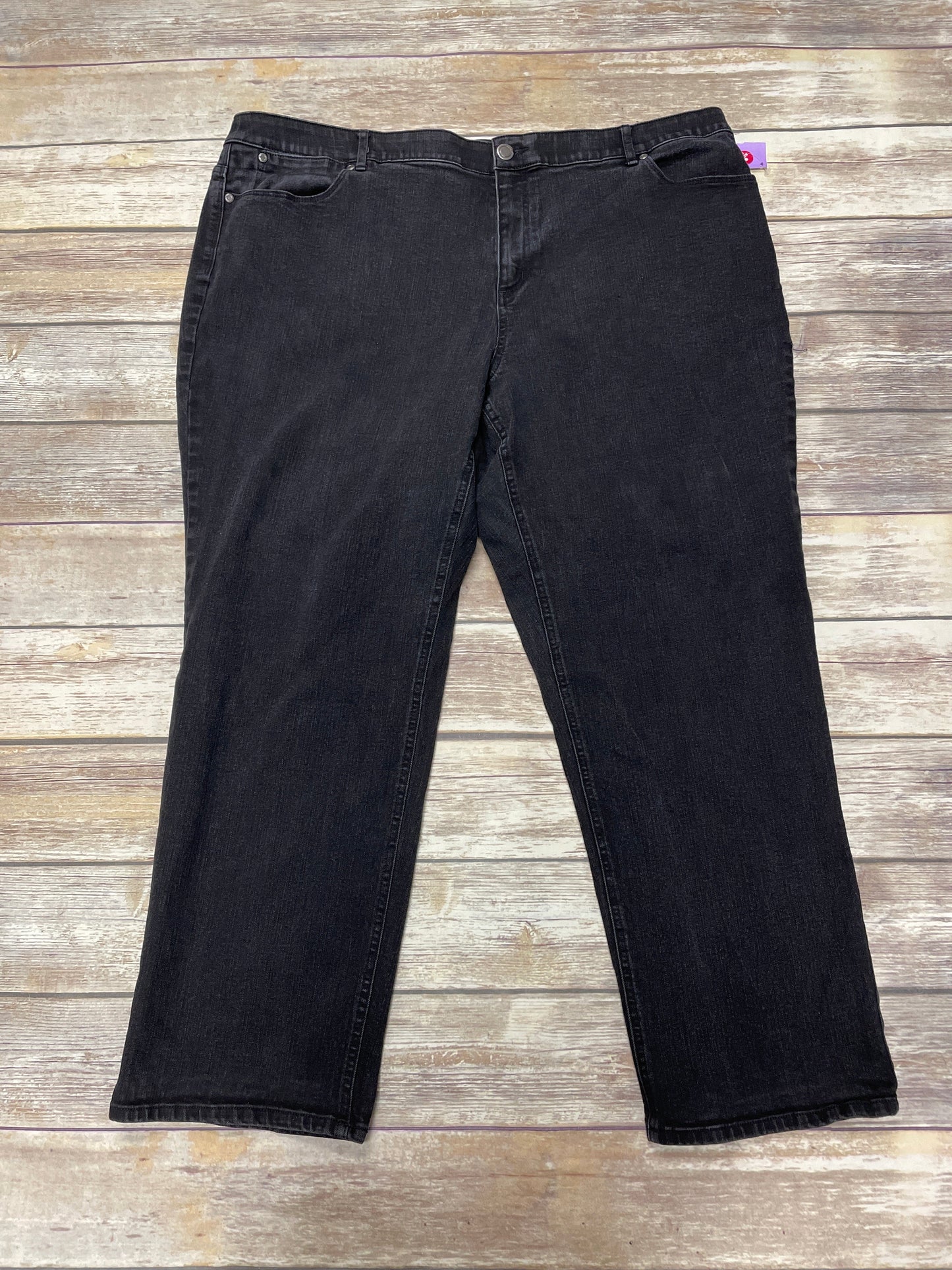 Jeans Straight By Cj Banks In Black Denim, Size: 24