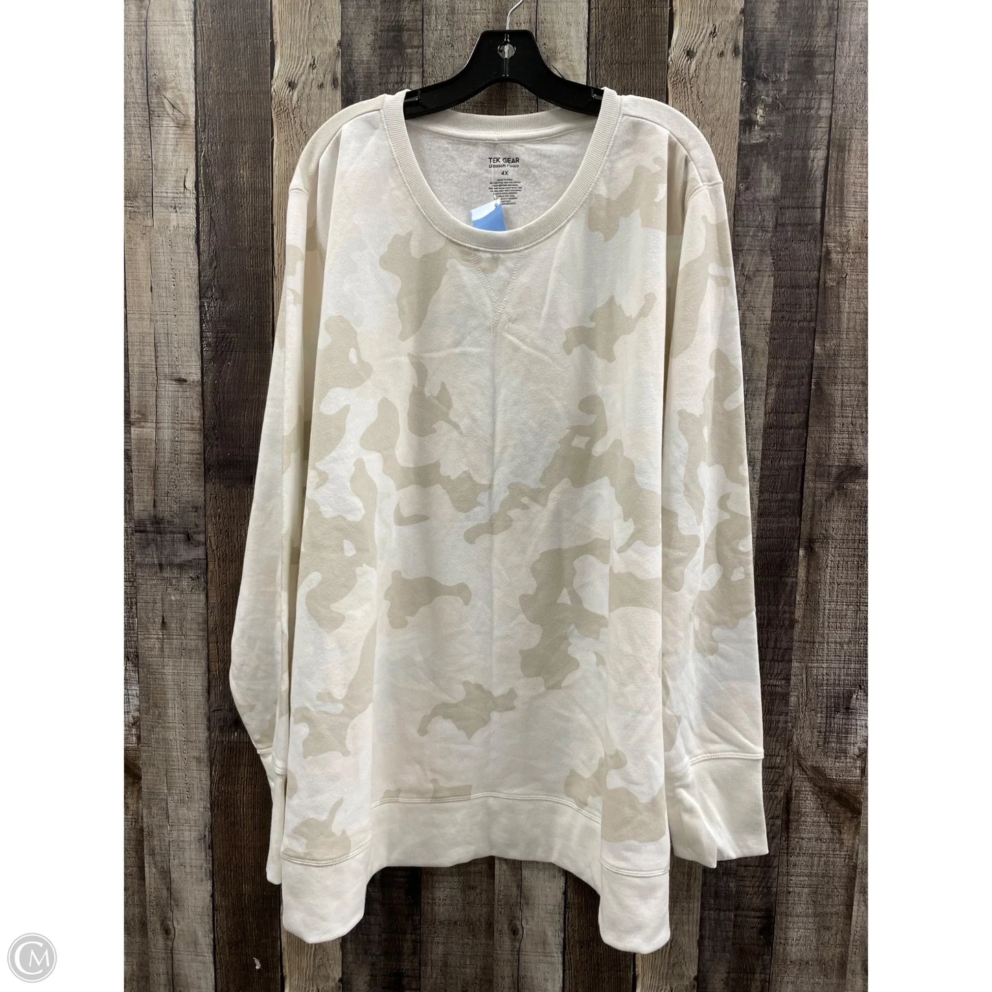 Athletic Sweatshirt Crewneck By Tek Gear In Camouflage Print, Size: 4x