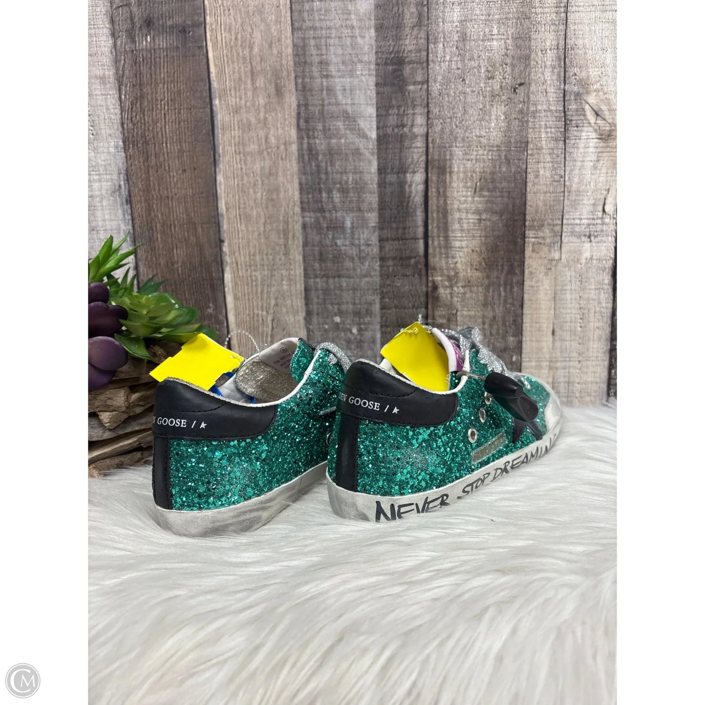 Shoes Luxury Designer By Golden Goose In Green, Size: 5.5