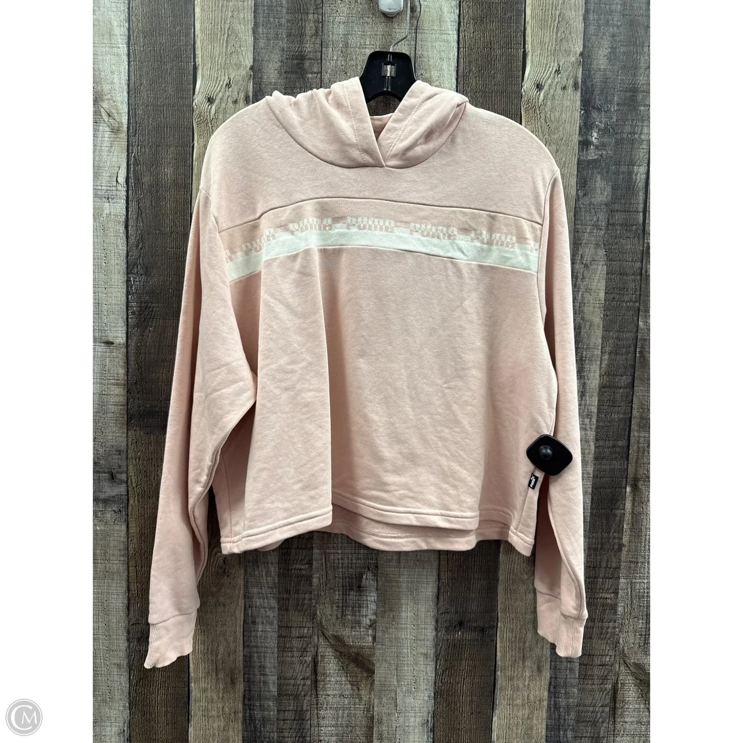 Sweatshirt Hoodie By Puma In Pink, Size: L