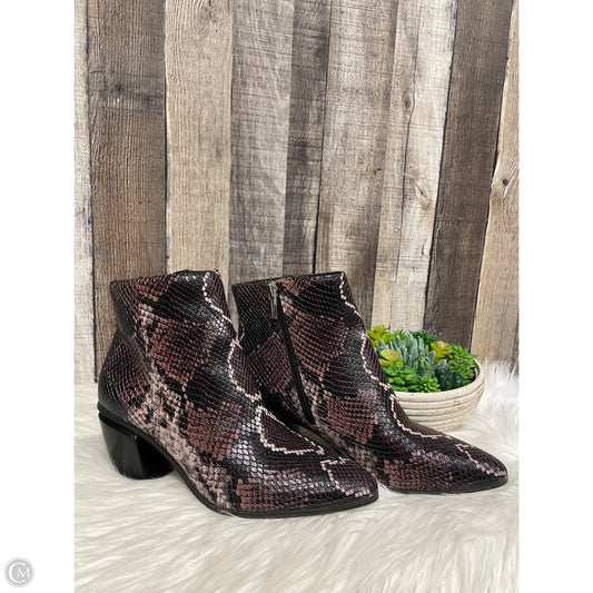 Boots Ankle Heels By Vince Camuto In Snakeskin Print, Size: 8.5