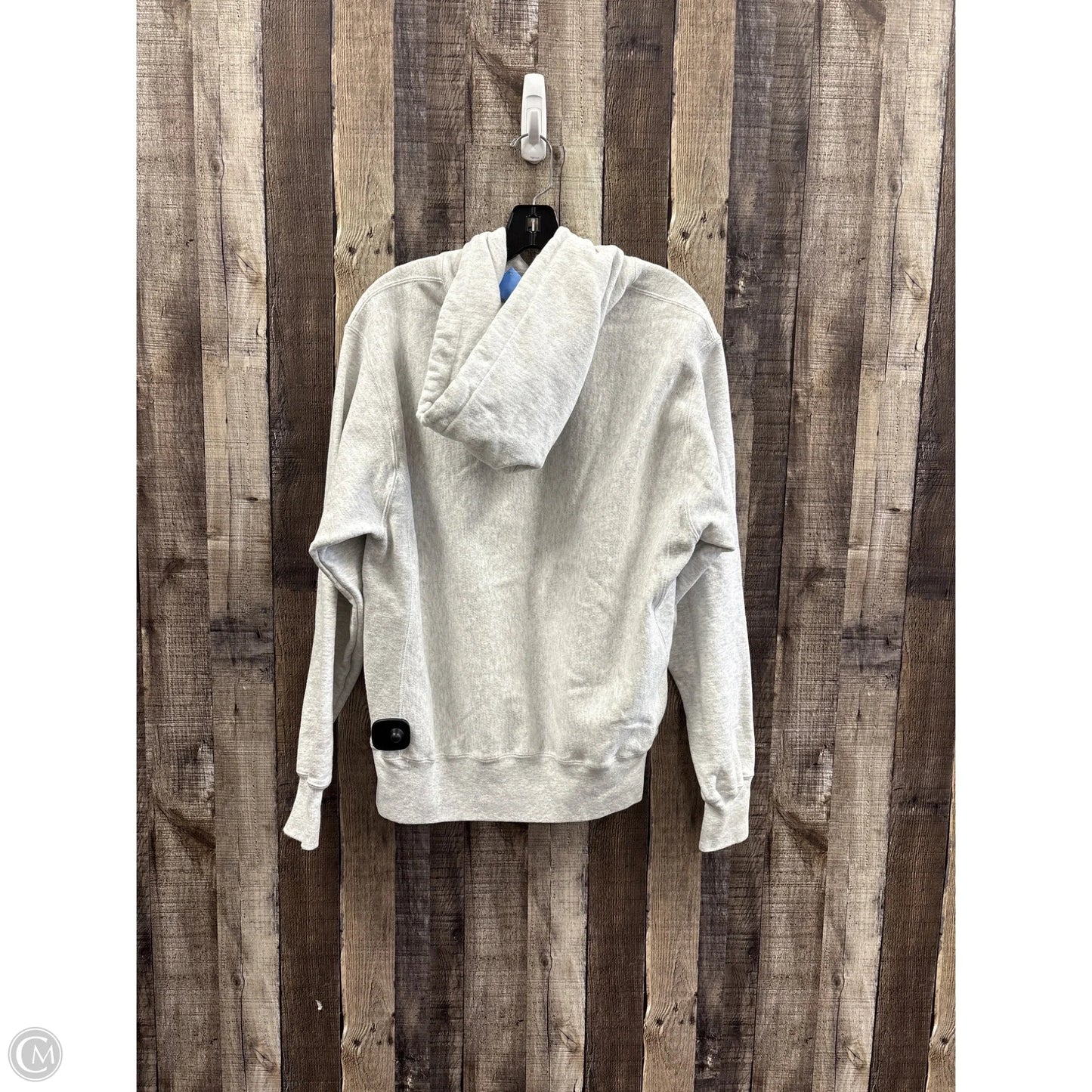 Athletic Sweatshirt Hoodie By Champion In Grey, Size: M