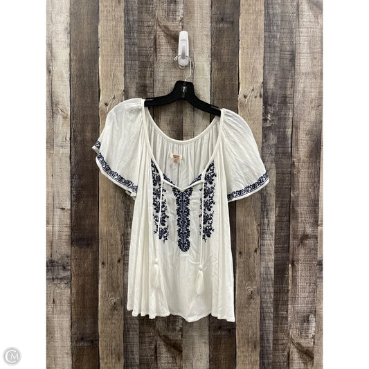 Top Short Sleeve By Mossimo In Blue & White, Size: S