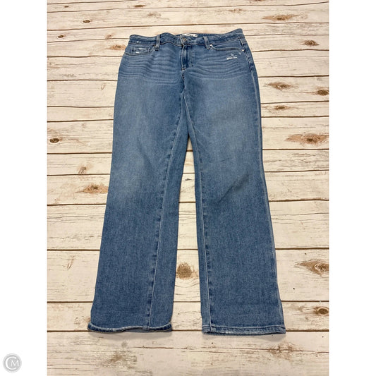 Jeans Straight By Paige In Blue Denim, Size: 4