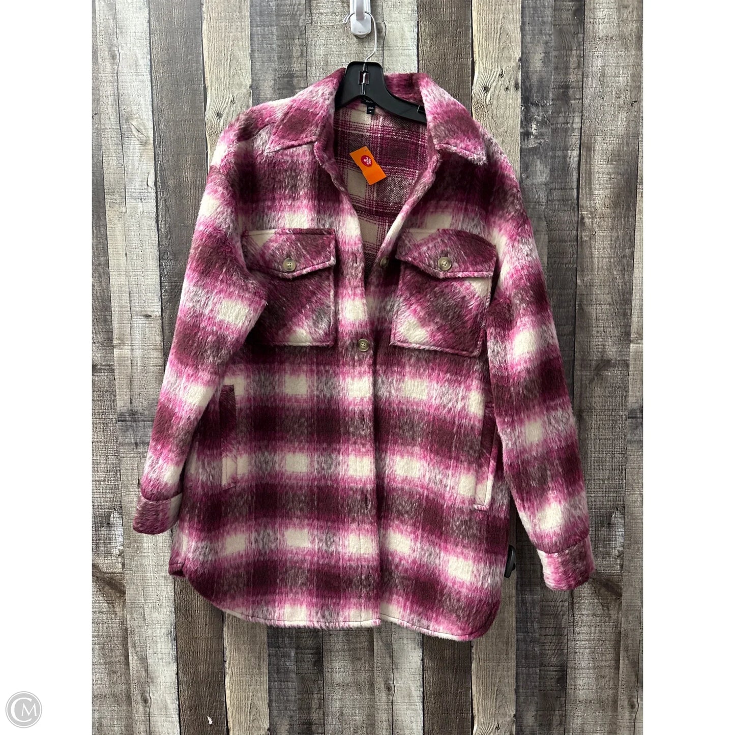 Jacket Faux Fur & Sherpa By Express In Purple, Size: M