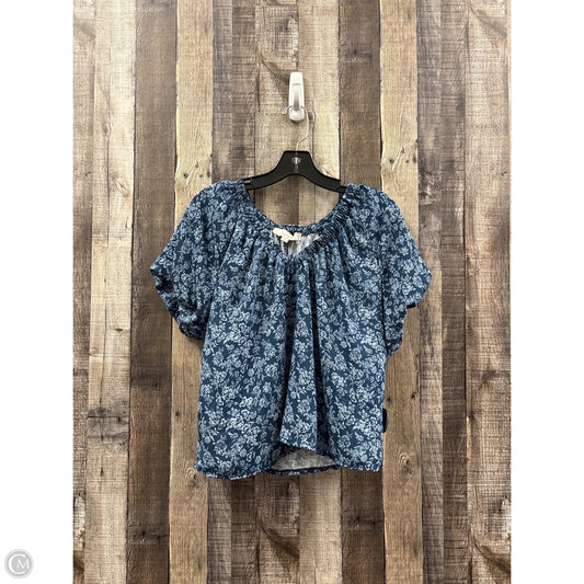 Top Short Sleeve By Loft In Blue, Size: Xs