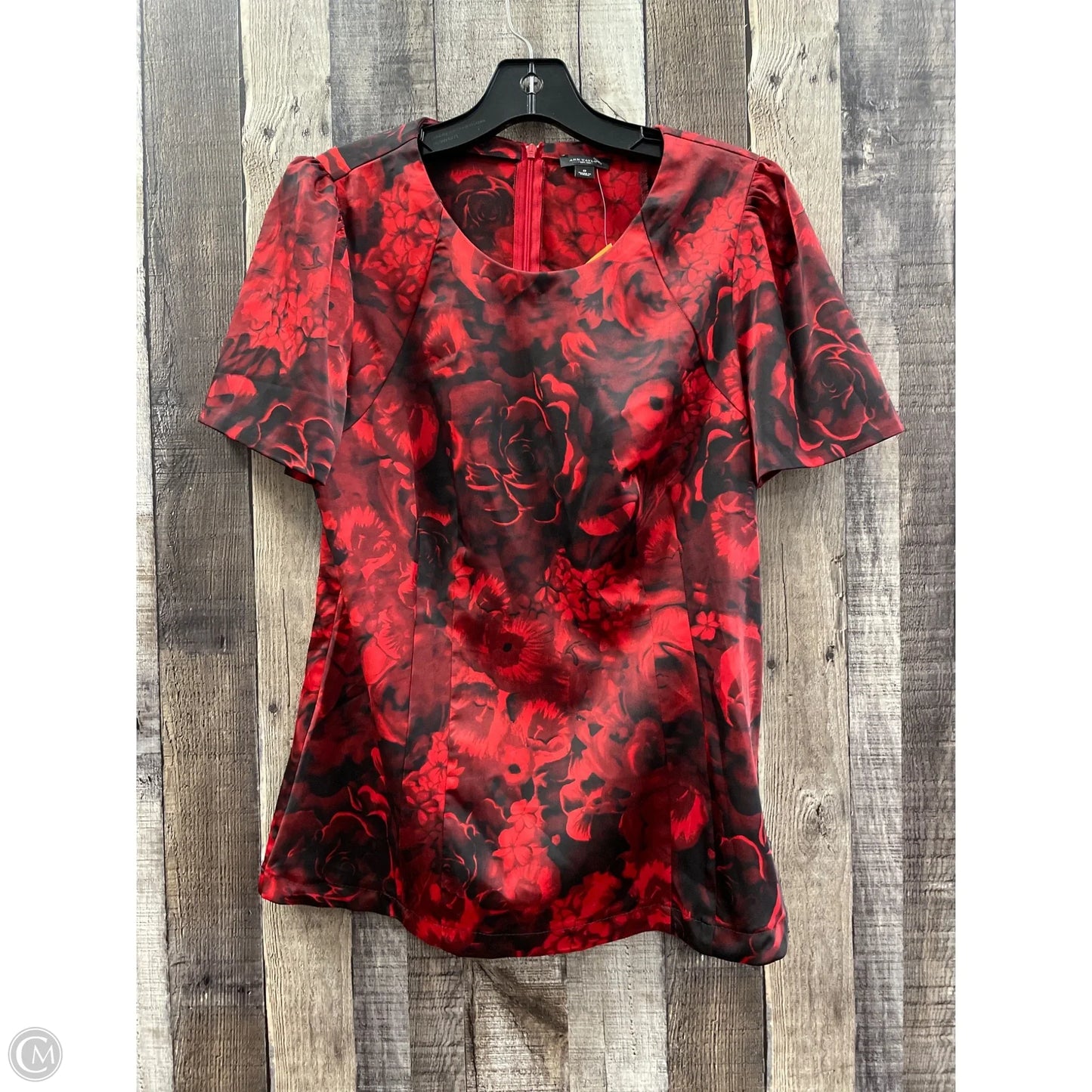 Top Short Sleeve By Ann Taylor In Red, Size: 8