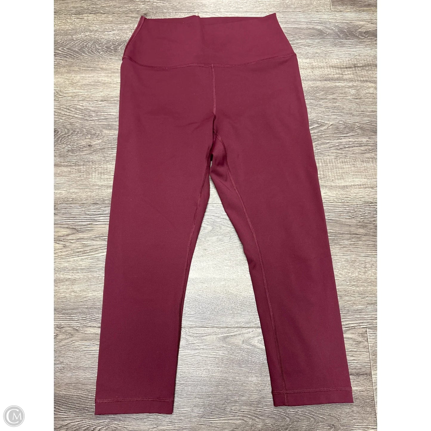 Athletic Leggings By Fabletics In Maroon, Size: L