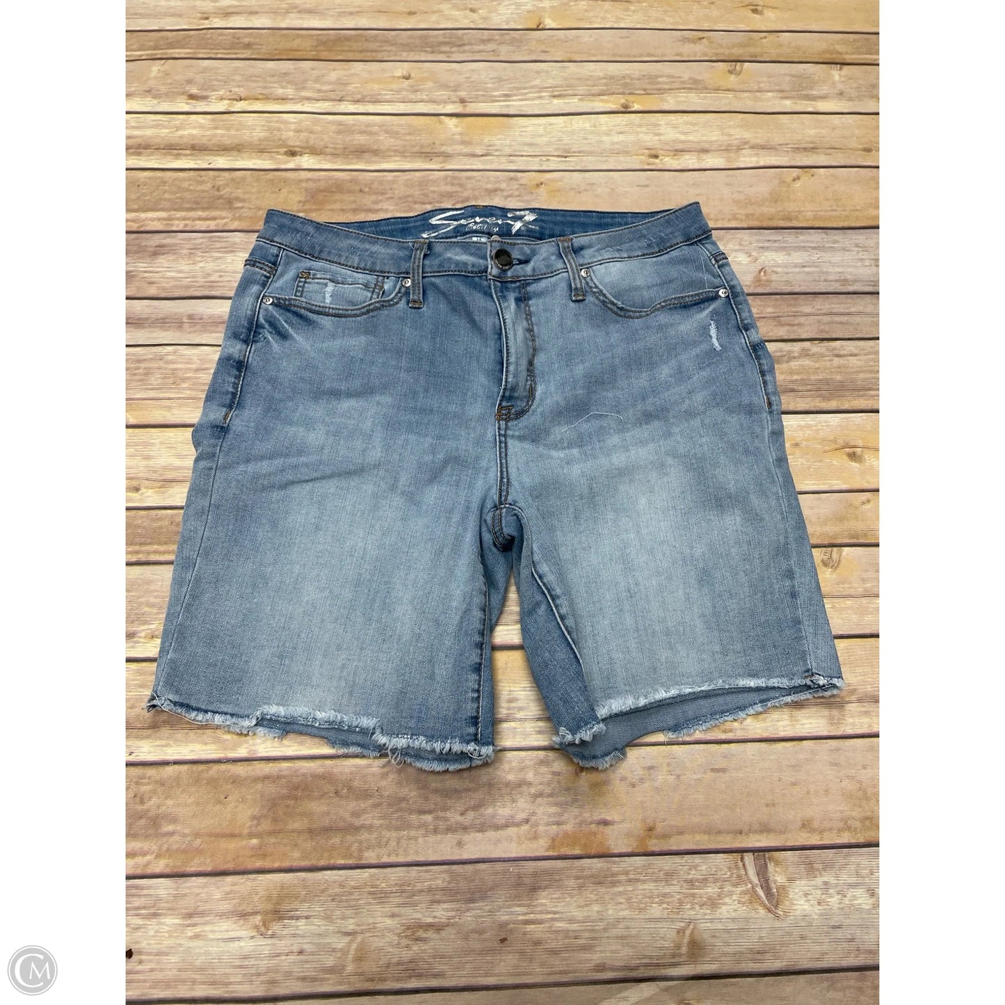 Shorts By Seven 7 In Blue Denim, Size: 14