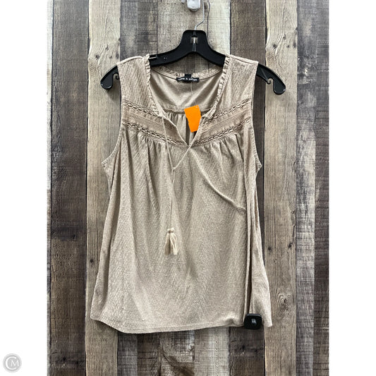 Top Sleeveless By Cable And Gauge In Tan, Size: Xl