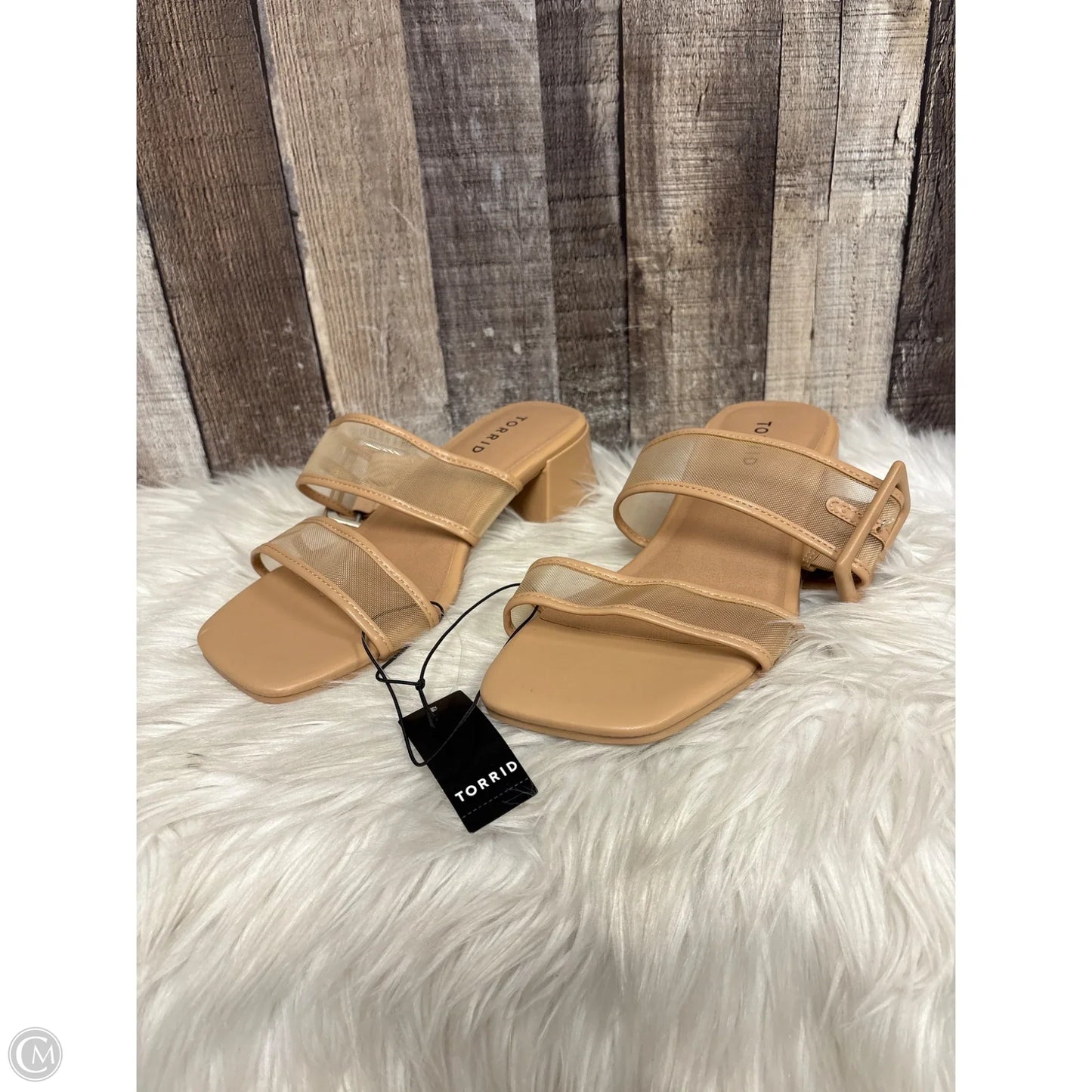 Sandals Heels Block By Torrid In Tan, Size: 8