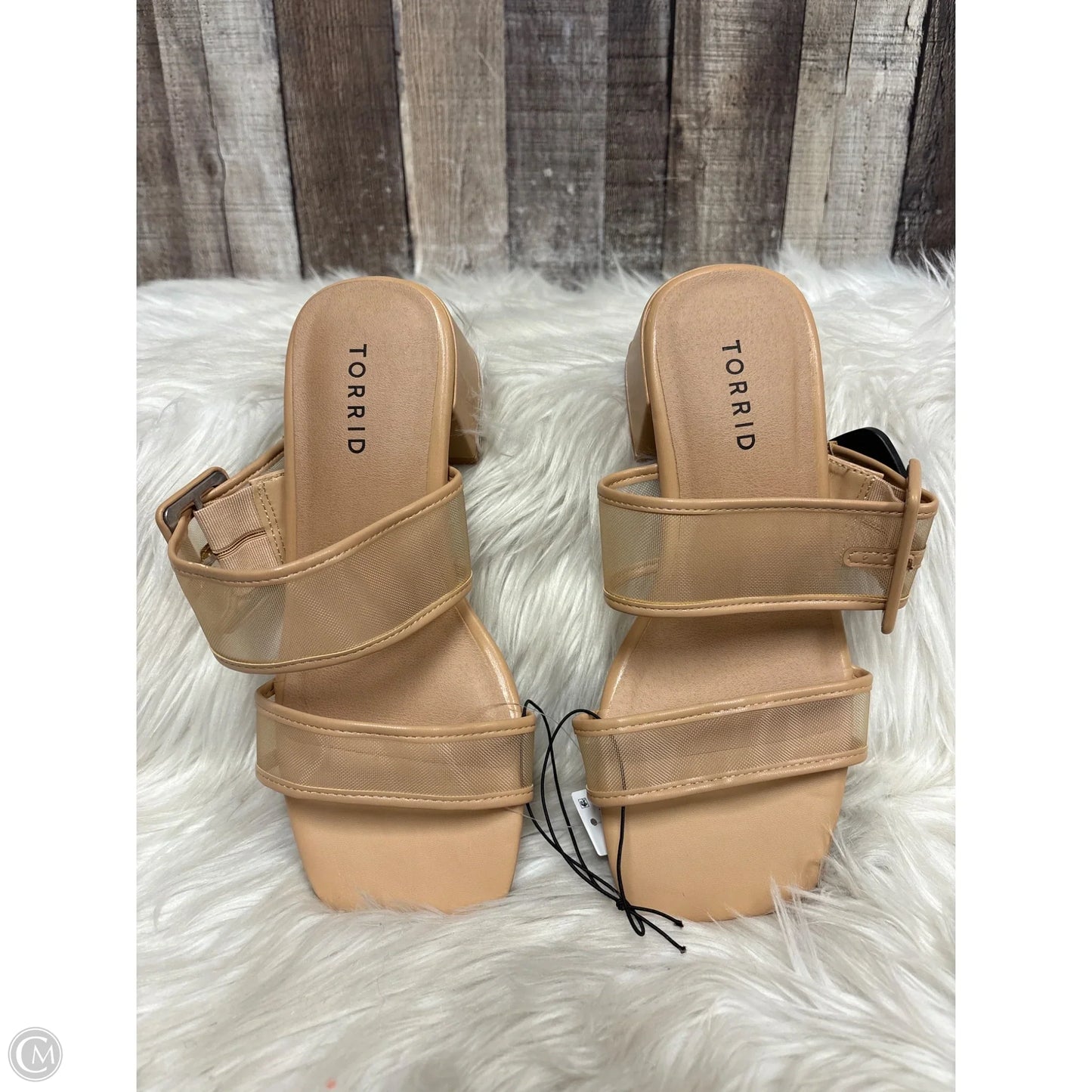Sandals Heels Block By Torrid In Tan, Size: 8