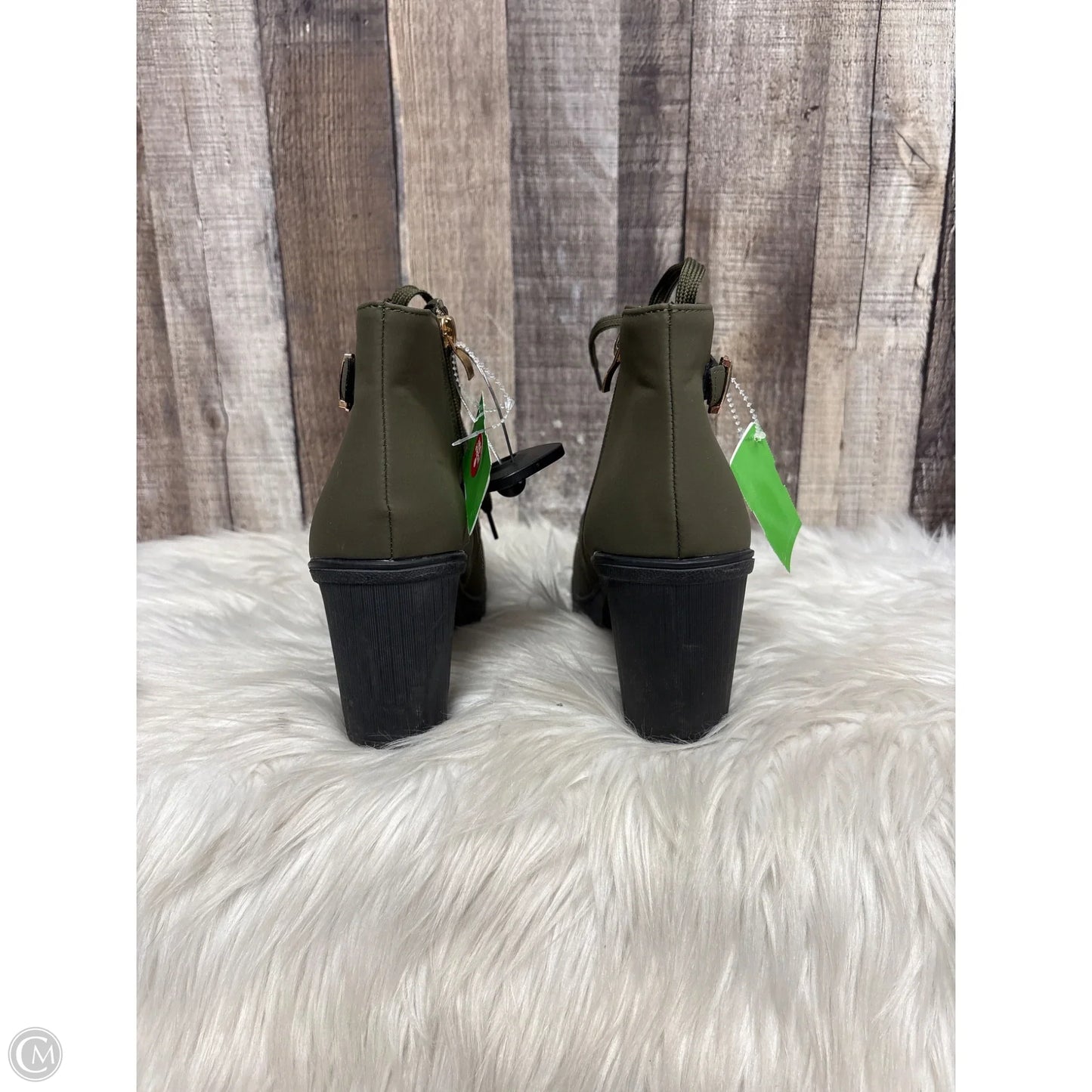 Boots Ankle Heels By Cme In Green, Size: 7