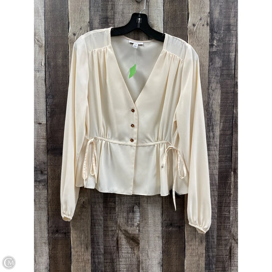 Top Long Sleeve By Top Shop In Cream, Size: S