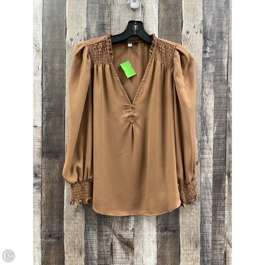 Top Long Sleeve By Tahari In Brown, Size: S