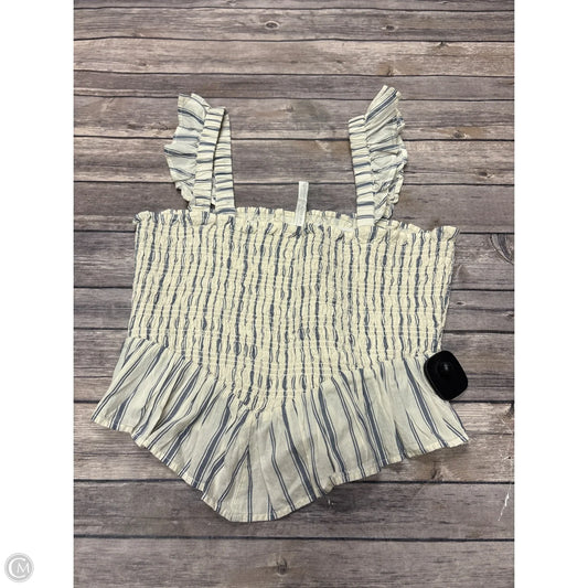 Top Sleeveless By American Eagle In Blue & White, Size: S
