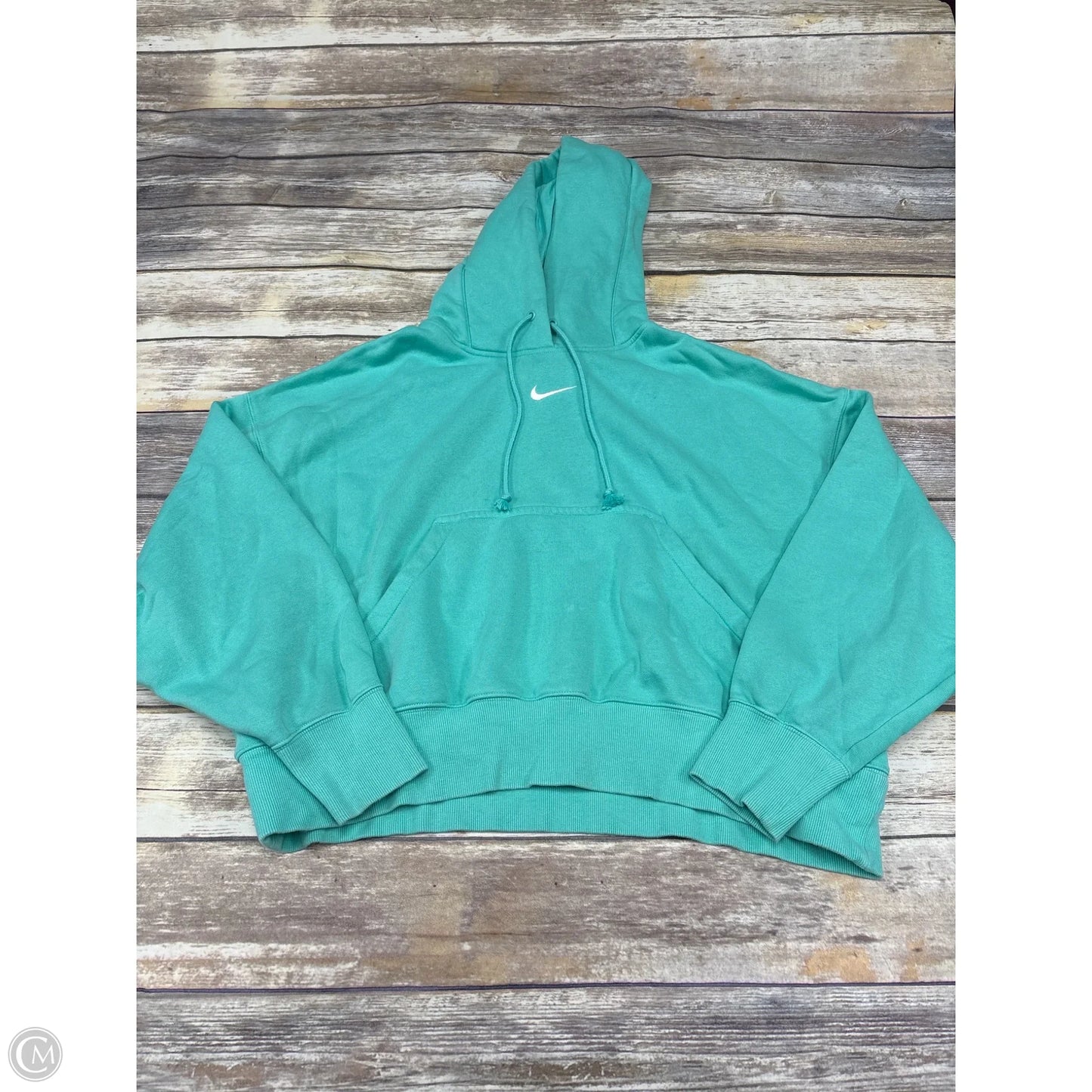 Athletic Sweatshirt Hoodie By Nike In Green, Size: Xs