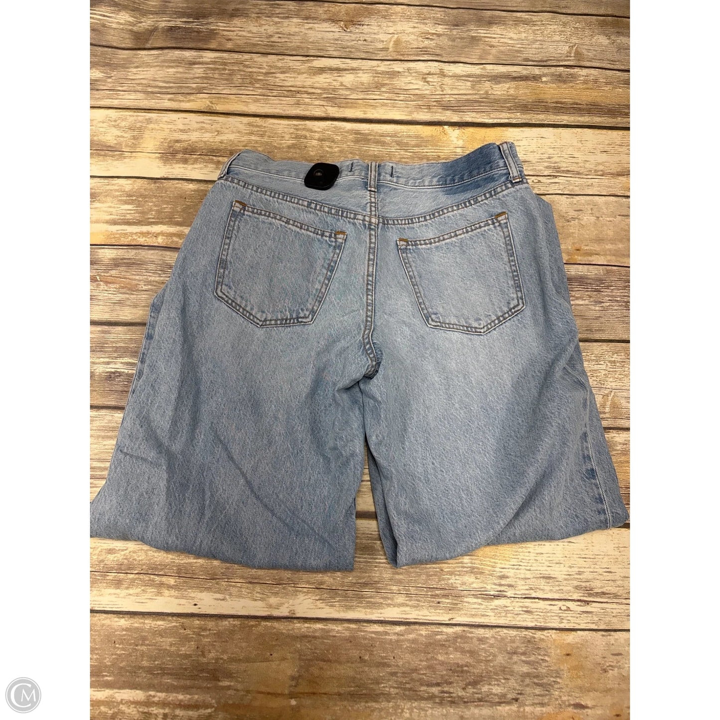 Jeans Wide Leg By Abercrombie And Fitch In Blue Denim, Size: 4l