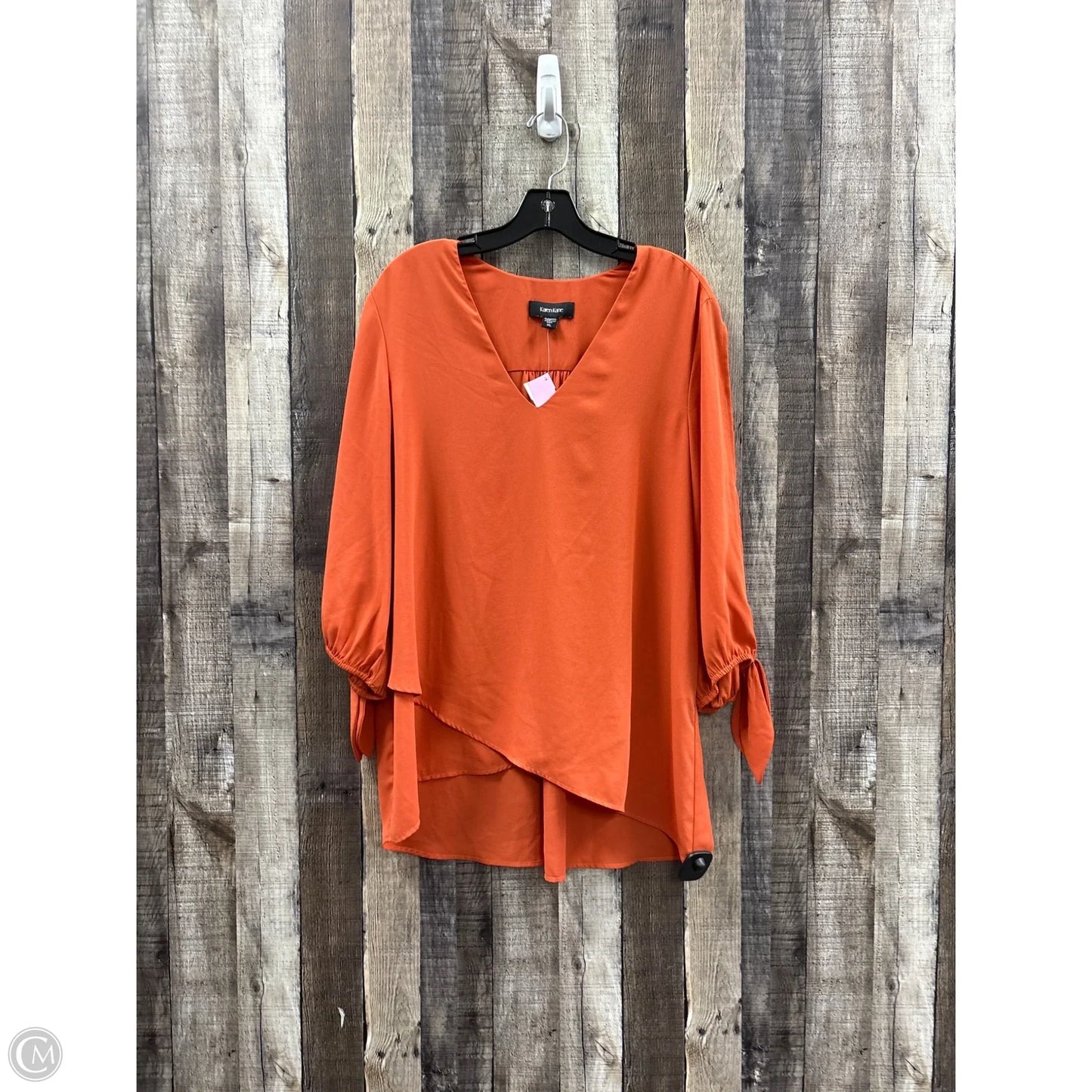 Top Long Sleeve By Karen Kane In Orange, Size: Xl