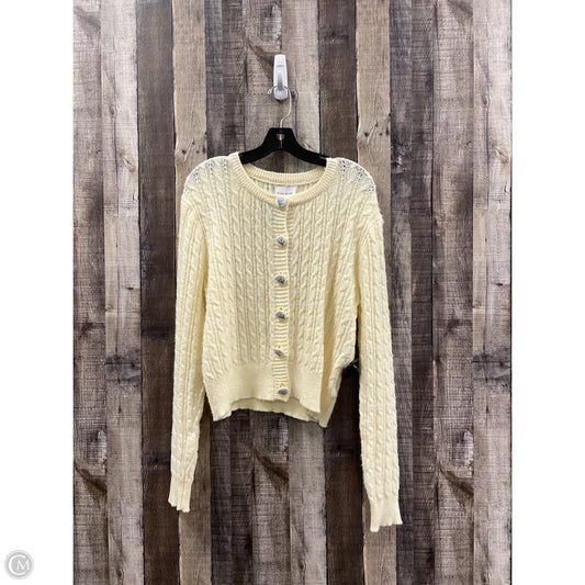 Sweater Cardigan By Pink Rose In Yellow, Size: M