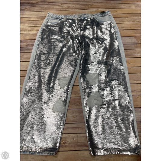 Jeans Wide Leg By Eloquii In Blue & Silver, Size: 16