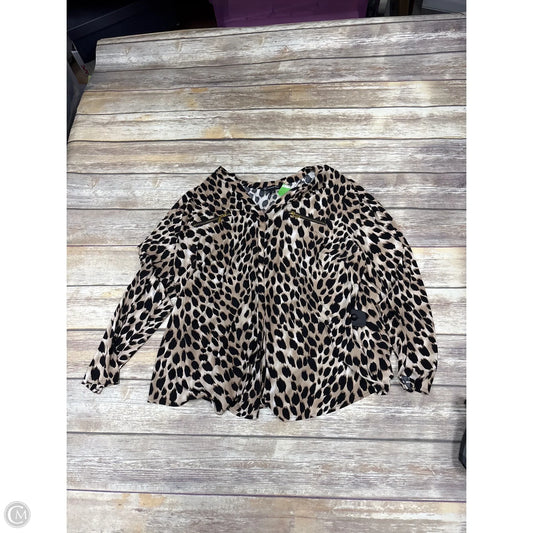 Top Long Sleeve By Inc In Animal Print, Size: 3x