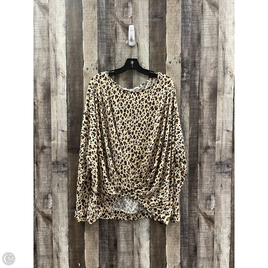 Top Long Sleeve By White Birch In Animal Print, Size: 2x