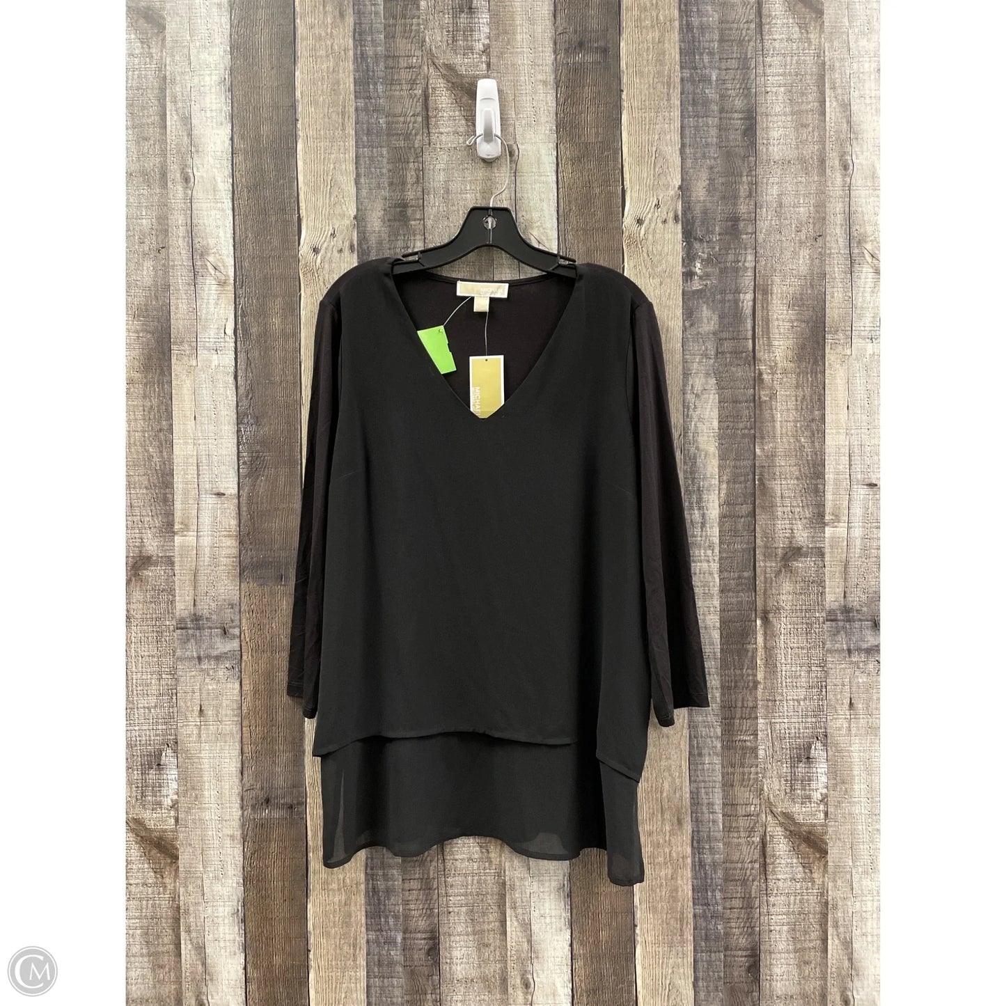 Top Long Sleeve By Michael By Michael Kors In Black, Size: L