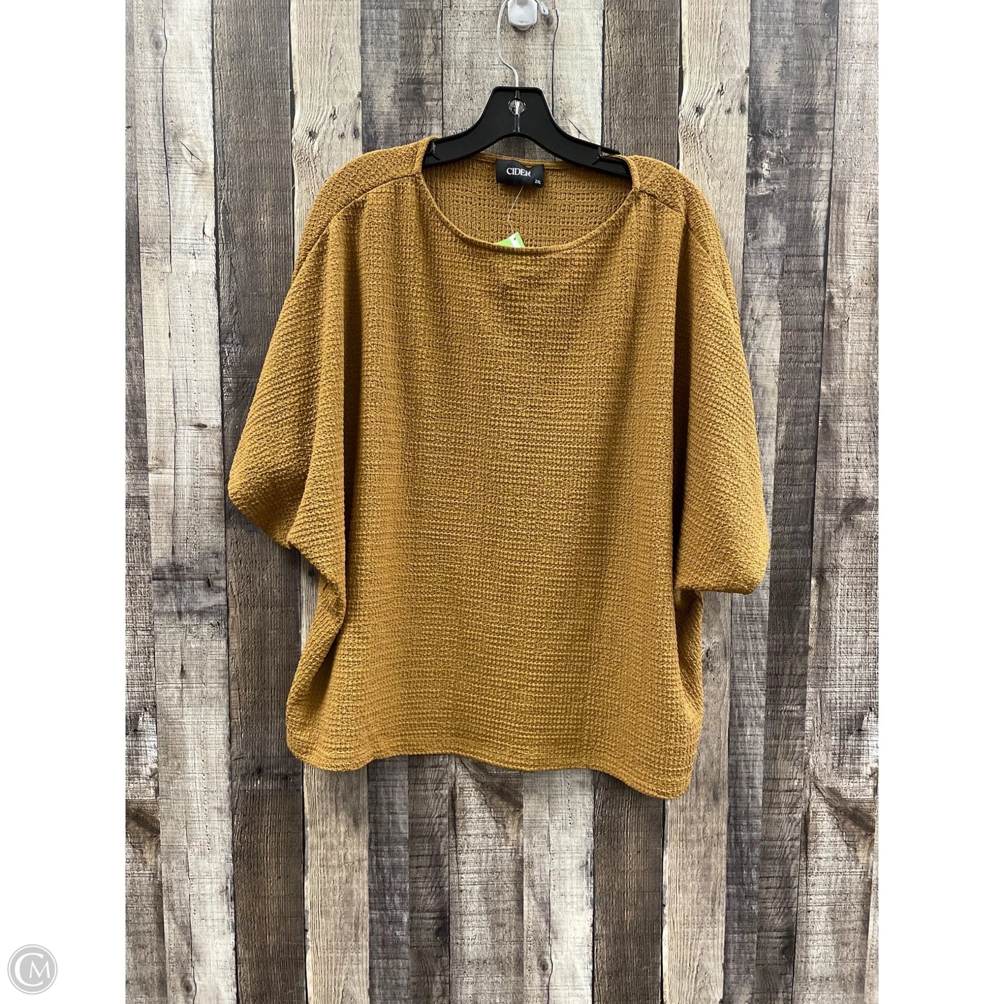 Top Short Sleeve By Cider In Brown, Size: 2x
