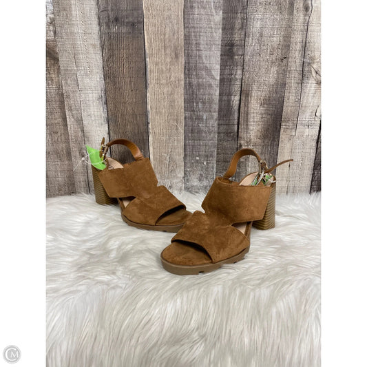 Sandals Heels Block By Ana In Brown, Size: 8