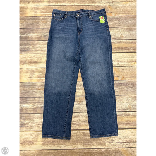 Jeans Straight By Chaps In Blue Denim, Size: 14
