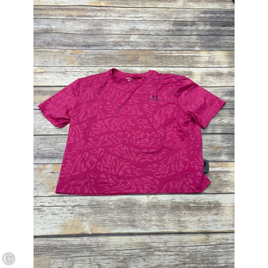 Athletic Top Short Sleeve By Under Armour In Pink, Size: S