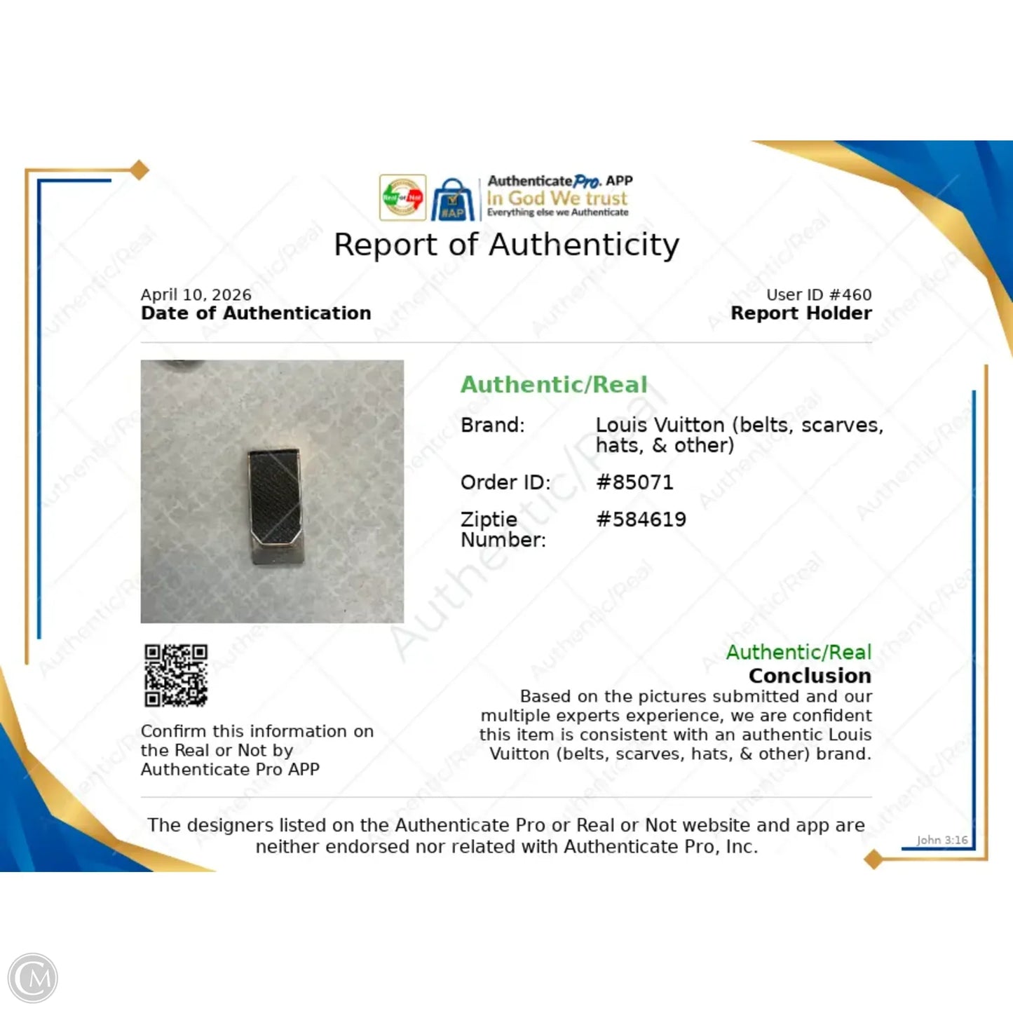 Accessory Luxury Designer Tag By Louis Vuitton