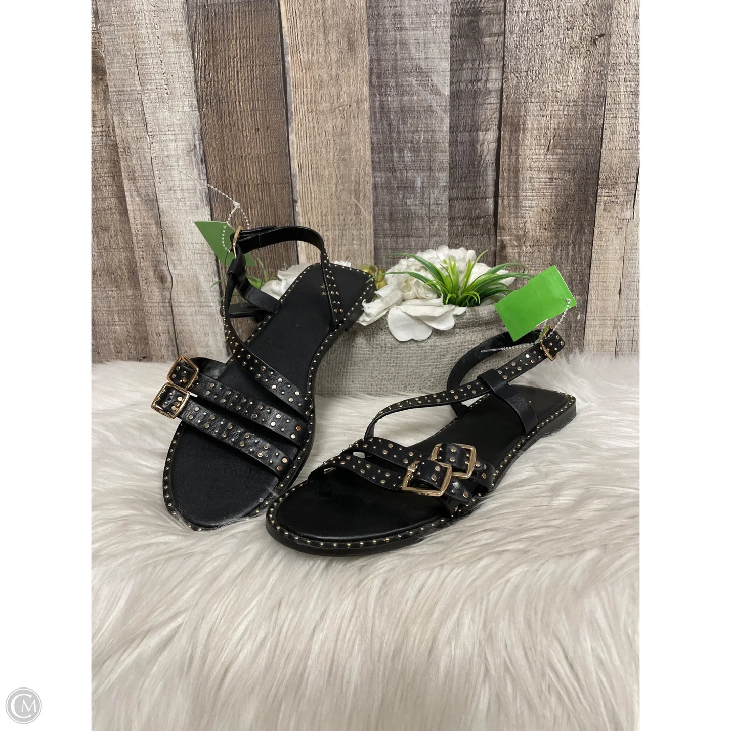 Sandals Flats By Zara In Black, Size: 8