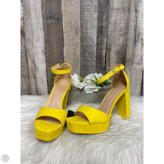 Shoes Heels Block By Rouge In Yellow, Size: 7.5