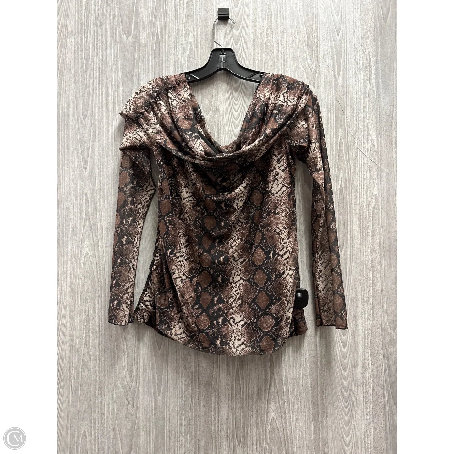 Top Long Sleeve By Wild Fable In Snakeskin Print, Size: Xxl