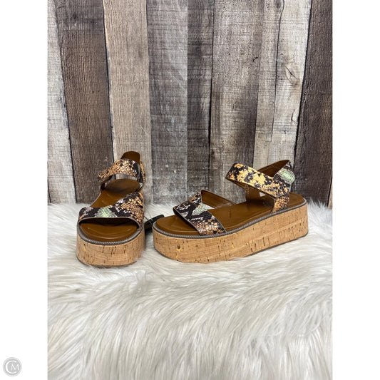 Sandals Heels Platform By Franco Sarto In Snakeskin Print, Size: 7