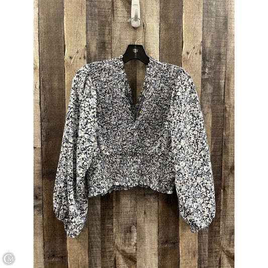Top Long Sleeve By Abercrombie And Fitch In Floral Print, Size: L