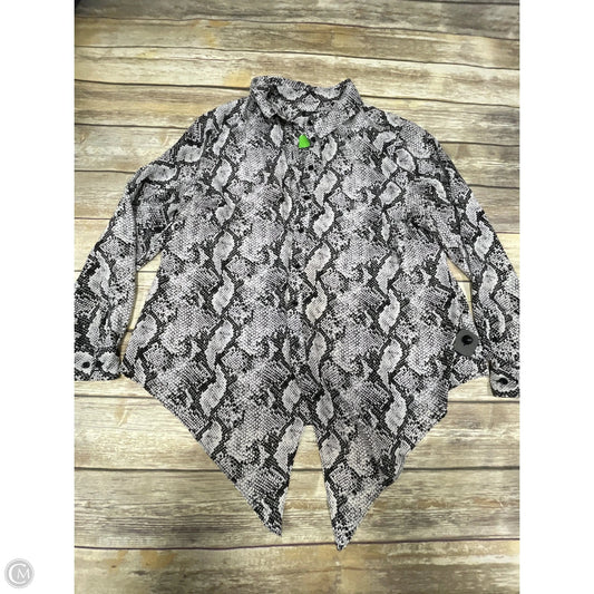 Top Long Sleeve By Inc In Snakeskin Print, Size: 16