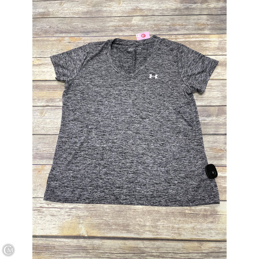Athletic Top Short Sleeve By Under Armour In Grey, Size: Xl