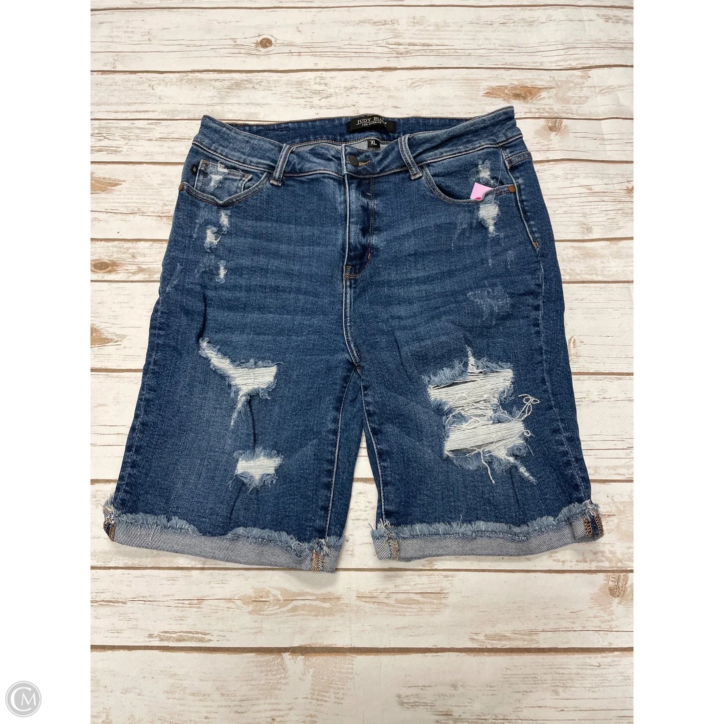 Shorts By Judy Blue In Blue Denim, Size: Xl