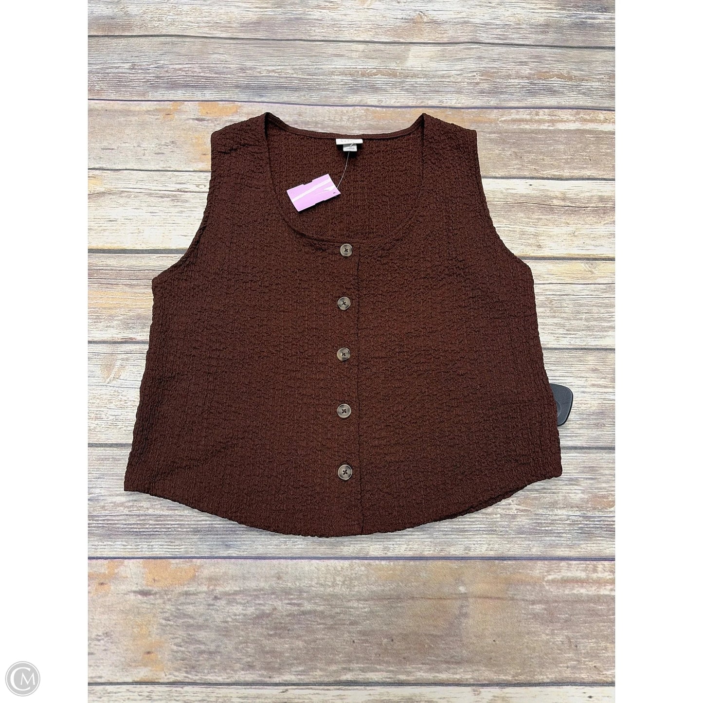 Top Sleeveless By A New Day In Brown, Size: M