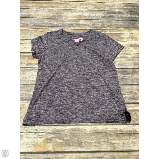 Athletic Top Short Sleeve By Under Armour In Purple, Size: L